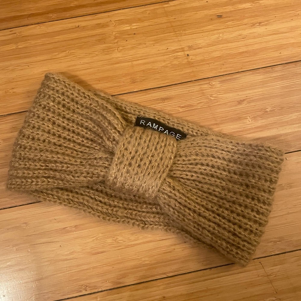 Acrylic knit headband.  Great for those chilly days! Camel color